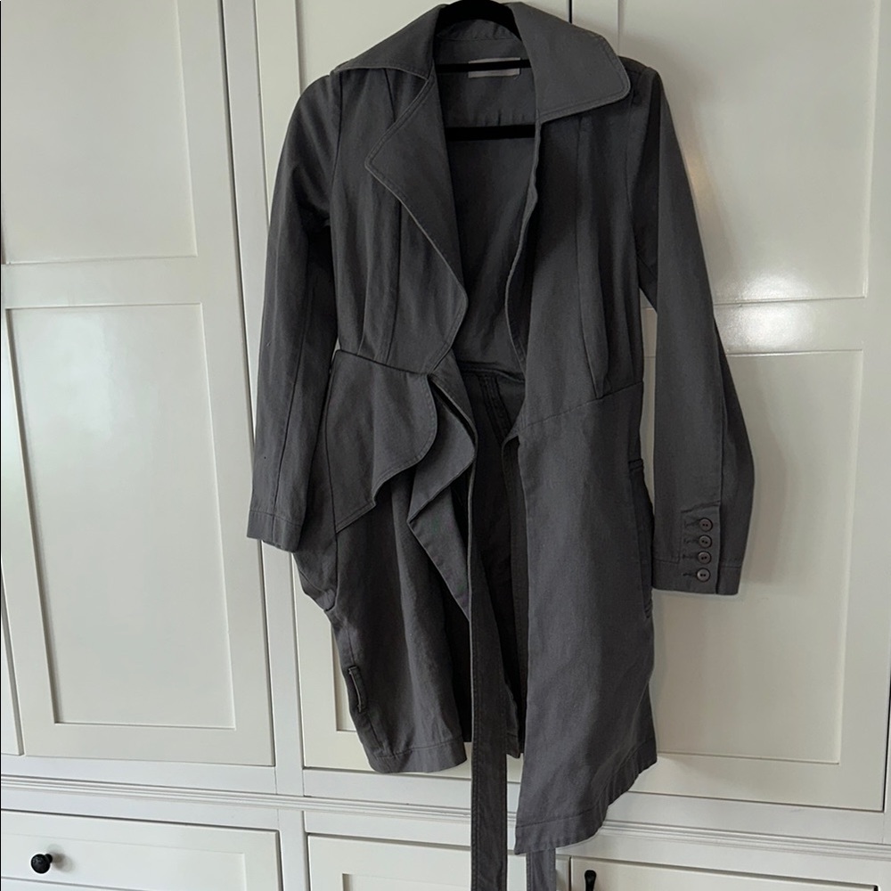 Preen Gray Trench Coat Classic Tailored Design